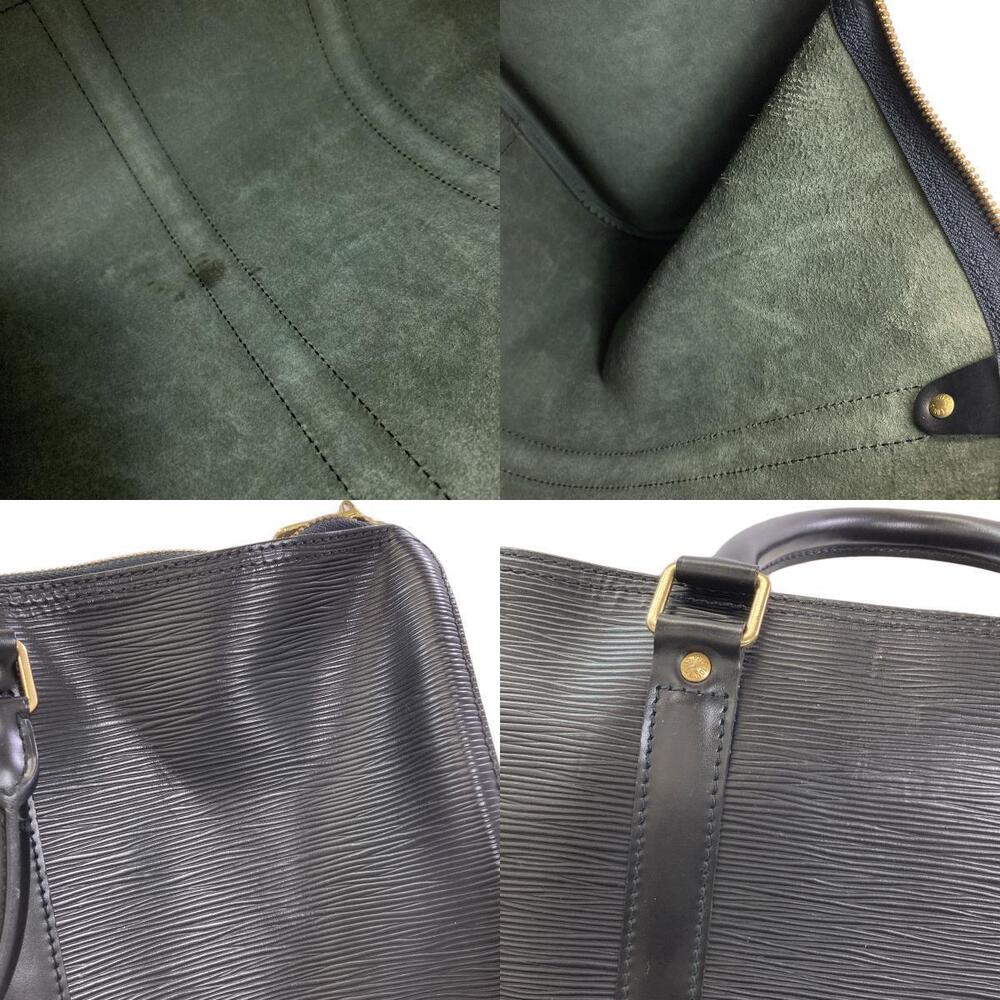 Louis Vuitton Keepall Epi Leather Travel Bag Black Gray
